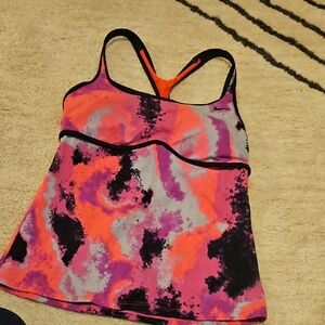 Nike Black and Pink Swim Athletic Top